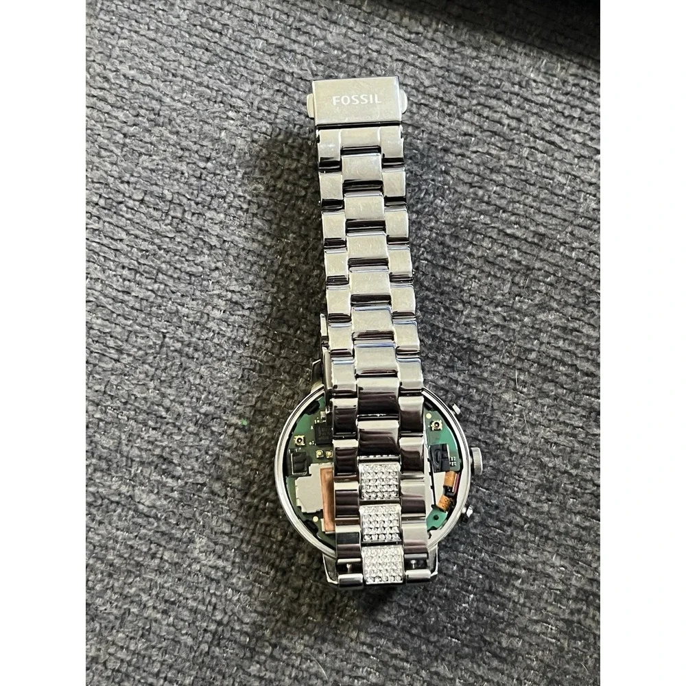 Fossil Gen 5 Smartwatch Silver Tone w/ Leather & Metal Bands Untested PARTS ONLY
